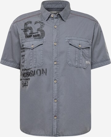 CAMP DAVID Regular fit Button Up Shirt in Black: front