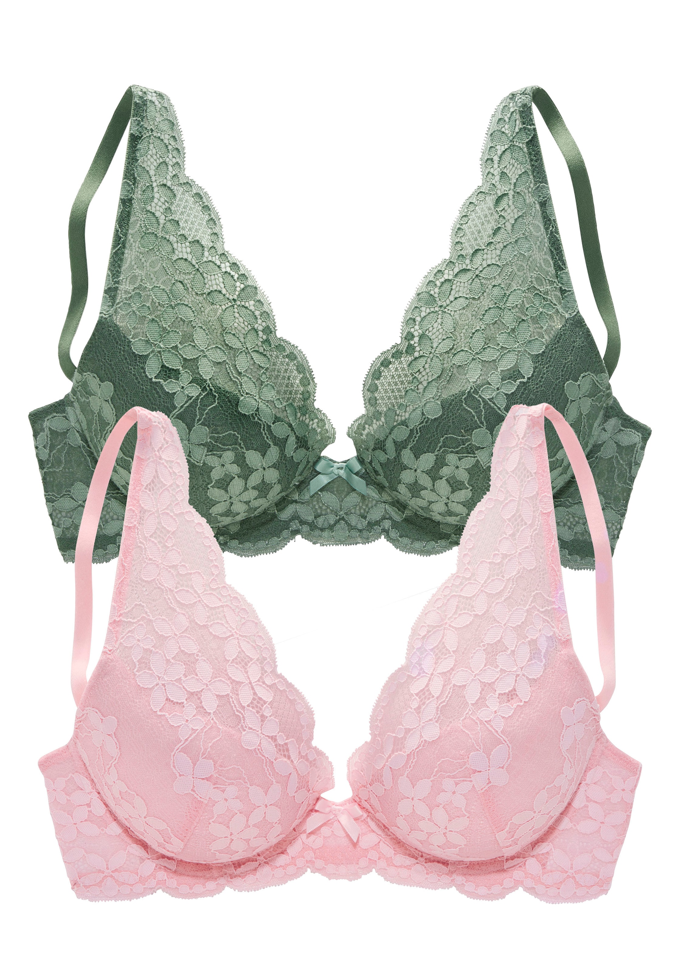 PETITE FLEUR Push-up BH i grøn: forside