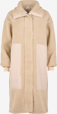 KnowledgeCotton Apparel Winter Coat 'Teddy' in Beige: front