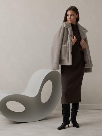 MANISA Between-season jacket 'Kunstpelzjacke' in Grey