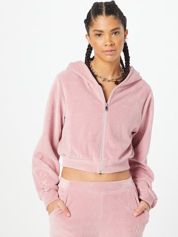 ABOUT YOU Limited Zip-Up Hoodie 'Nova' in Pink: front