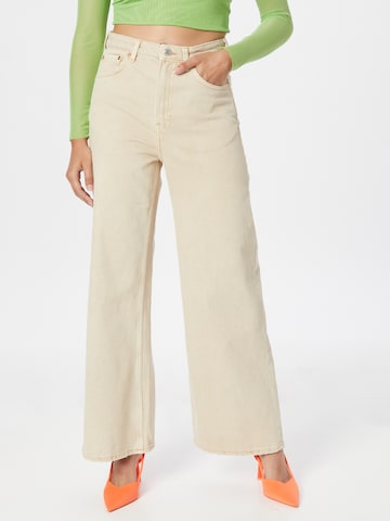 WEEKDAY Wide leg Jeans 'Ace Summer' i beige: framsida