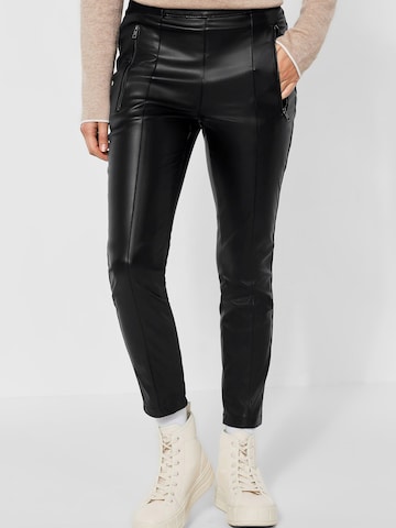 STREET ONE Skinny Pants in Black: front