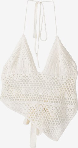 Bershka Knitted Top in White: front