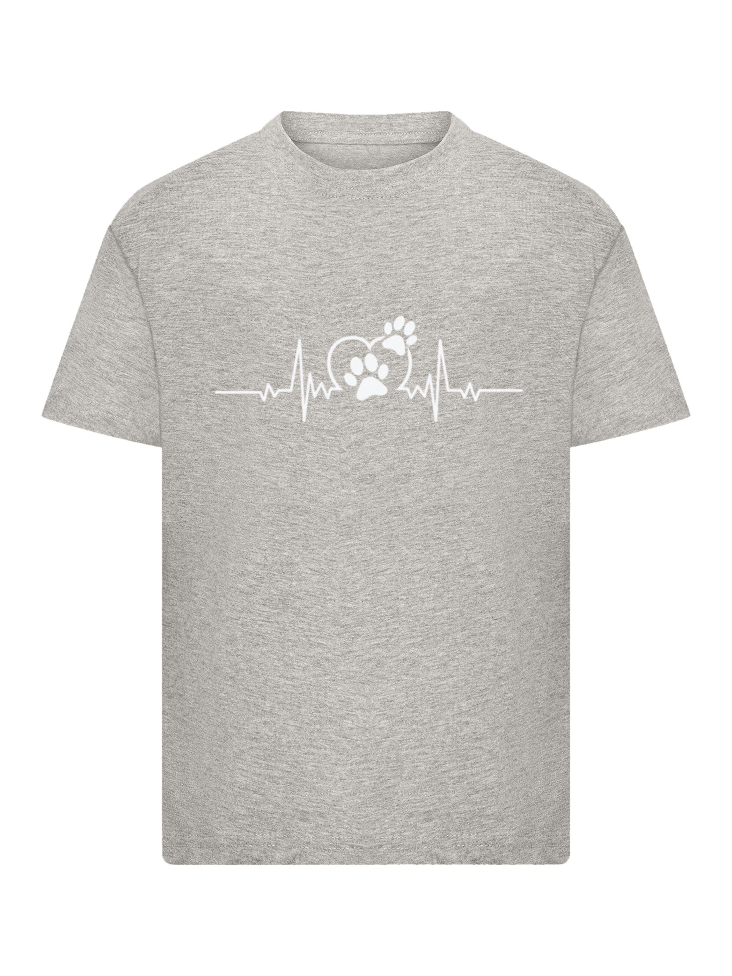 T-Shirt 'Heartbeat Dog Love' F4NT4STIC en gris : devant
