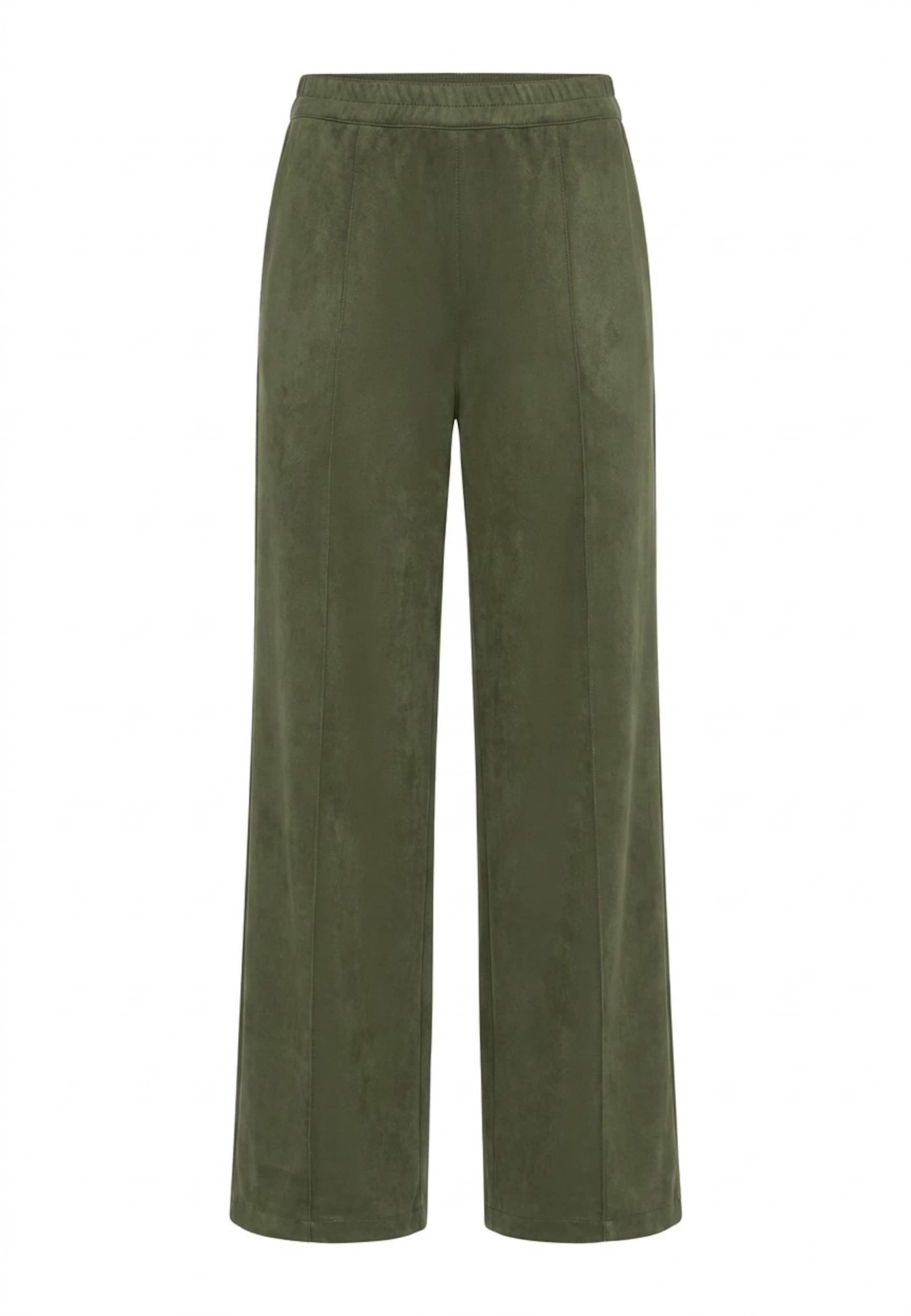 Olsen Wide leg Pants 'Mona' in Green: front