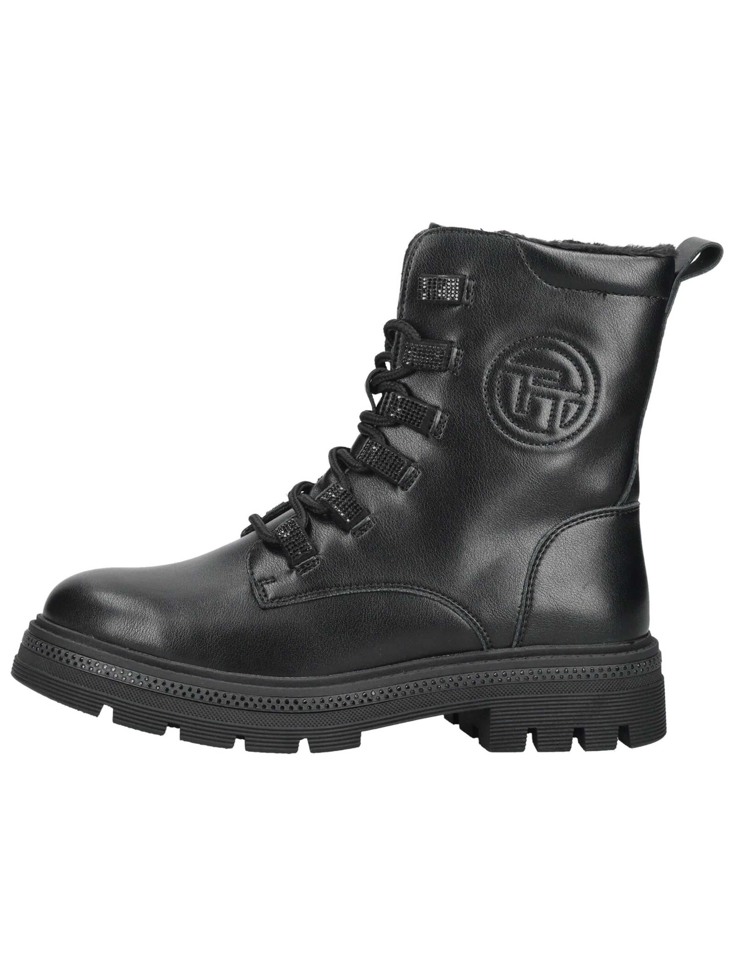 TOM TAILOR Schnürstiefelette in Schwarz