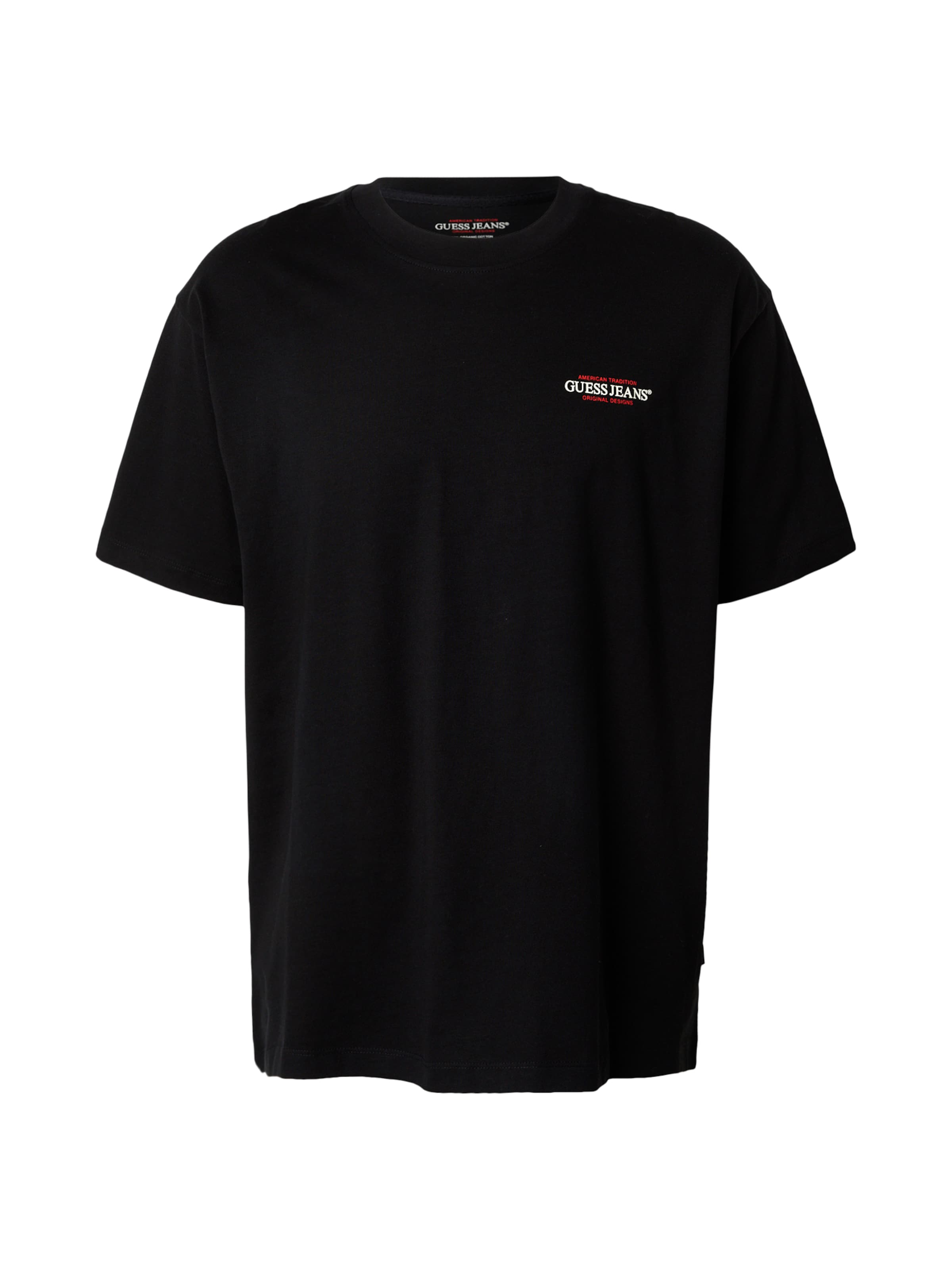 GUESS JEANS - Camiseta &#x27;American Tradition&#x27; en negro: frente