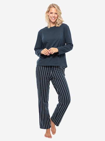 SCHIESSER Pyjama 'Organic Cotton' in Blau