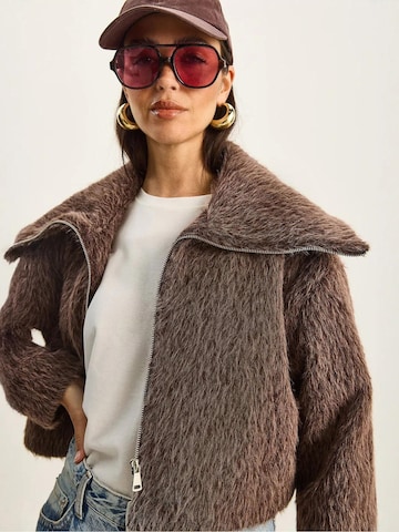 Bianco Lucci Between-Seasons Coat in Brown