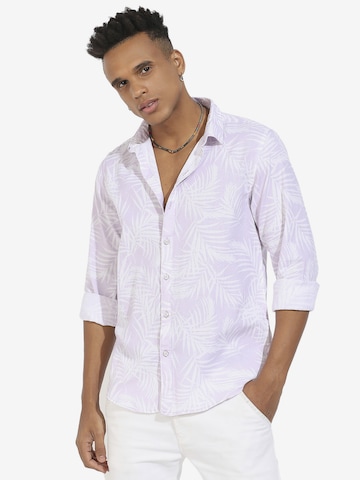 Campus Sutra Comfort fit Button Up Shirt 'Brooks' in Purple: front