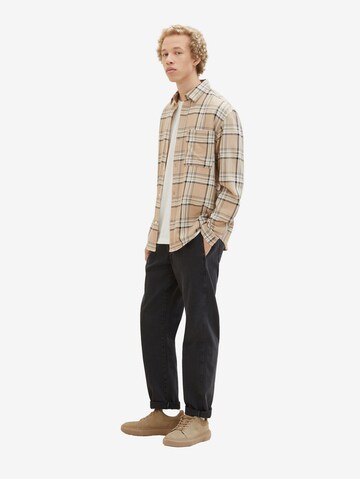 TOM TAILOR DENIM Comfort Fit Hemd in Braun