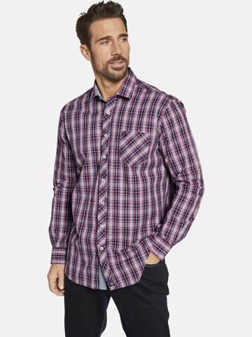 Jan Vanderstorm Comfort fit Button Up Shirt ' Julian ' in Red: front