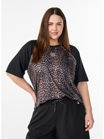 T-shirt fonctionnel 'Anicola' Active by Zizzi en marron