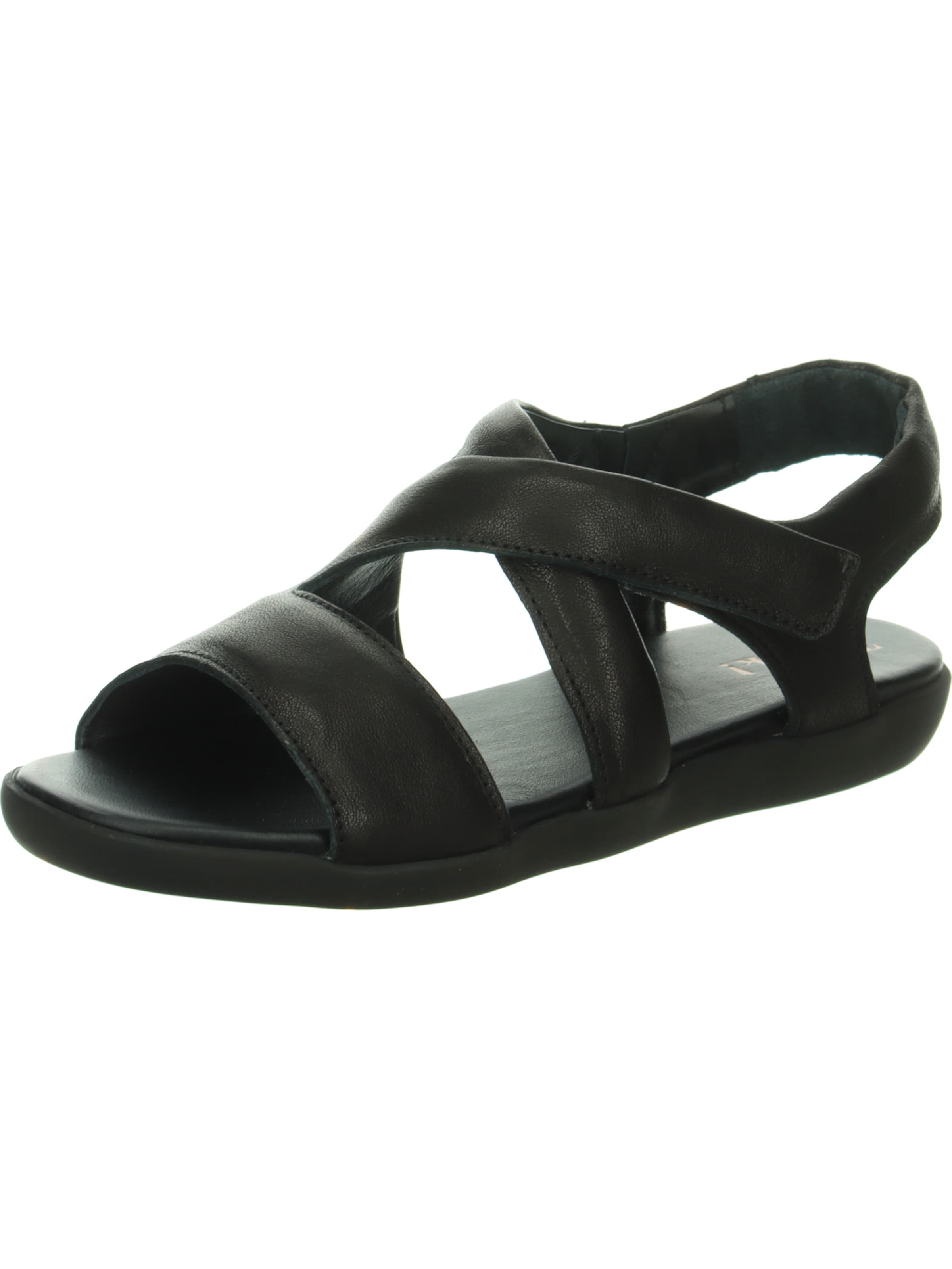 THINK! Strap Sandals 'Nature Sand' in Black: front