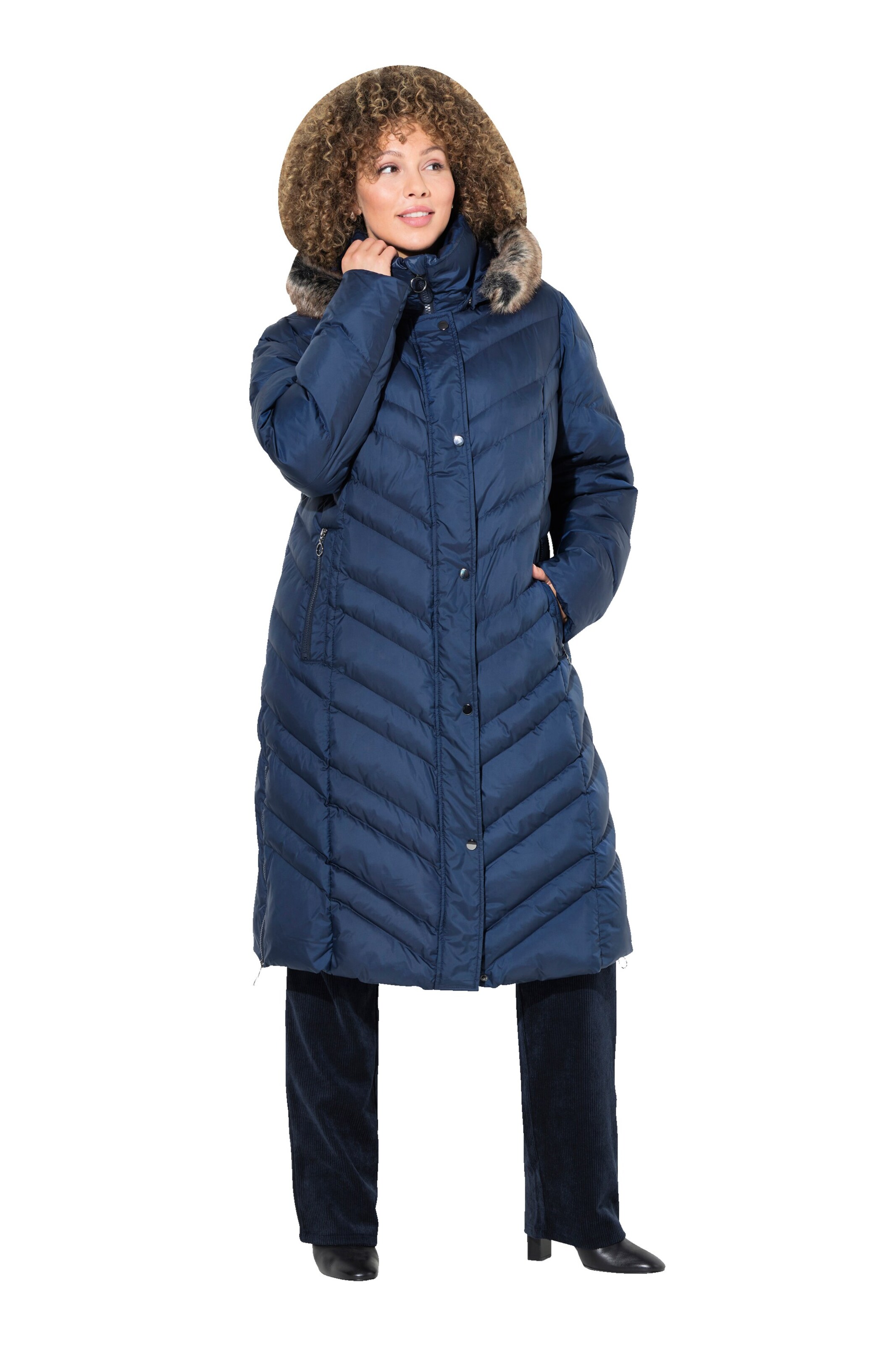 Ulla Popken Winter coat in Blue: front