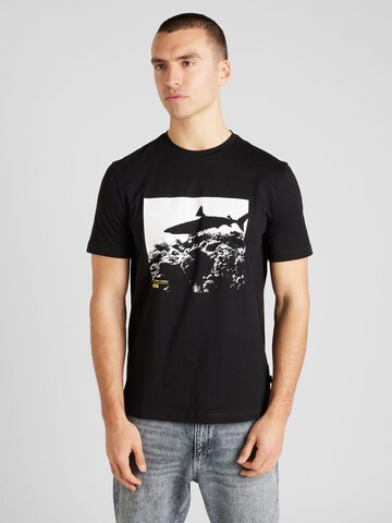 BOSS Shirt 'Te Sea Horse' in Black: front