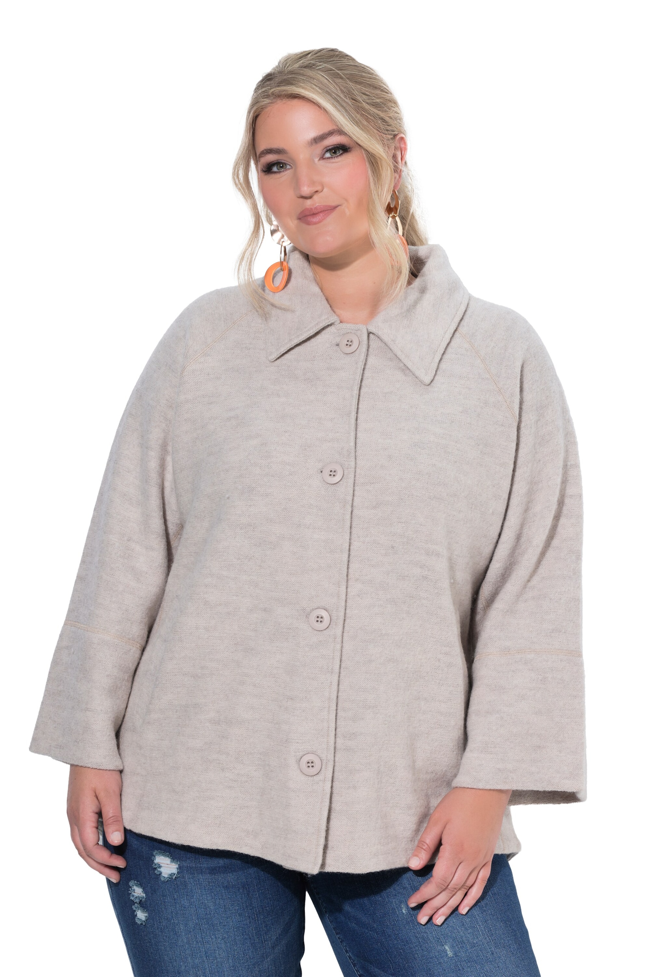 Ulla Popken Jacke in Beige: Vorderseite
