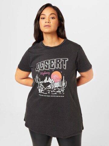 ONLY Carmakoma T-Shirt 'MIKO AZTEC' in Schwarz: Vorderseite