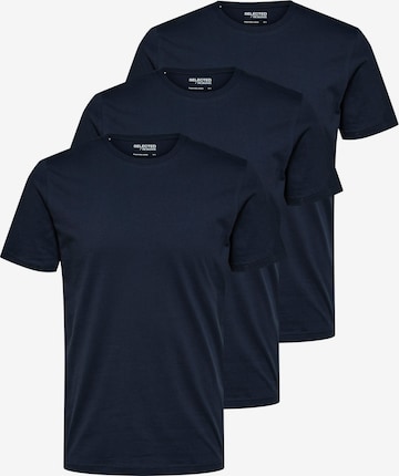 T-Shirt 'AXEL' SELECTED HOMME en bleu : devant