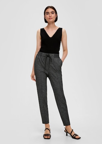 s.Oliver BLACK LABEL Regular Pleat-front trousers in Black