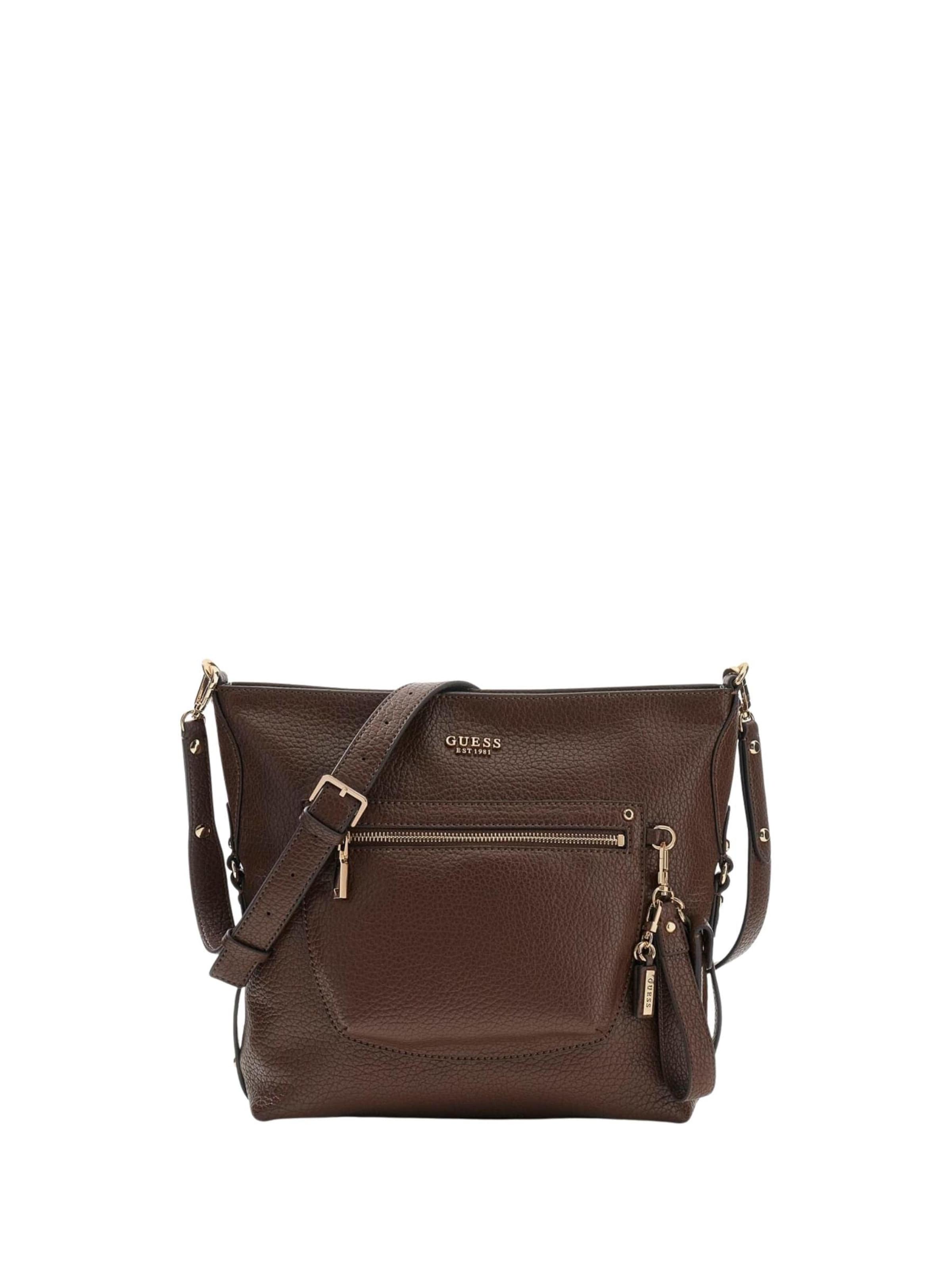 GUESS - Bolso de mano 'Guess Sacs à main Silvye Bucket Espresso' en marrón: frente