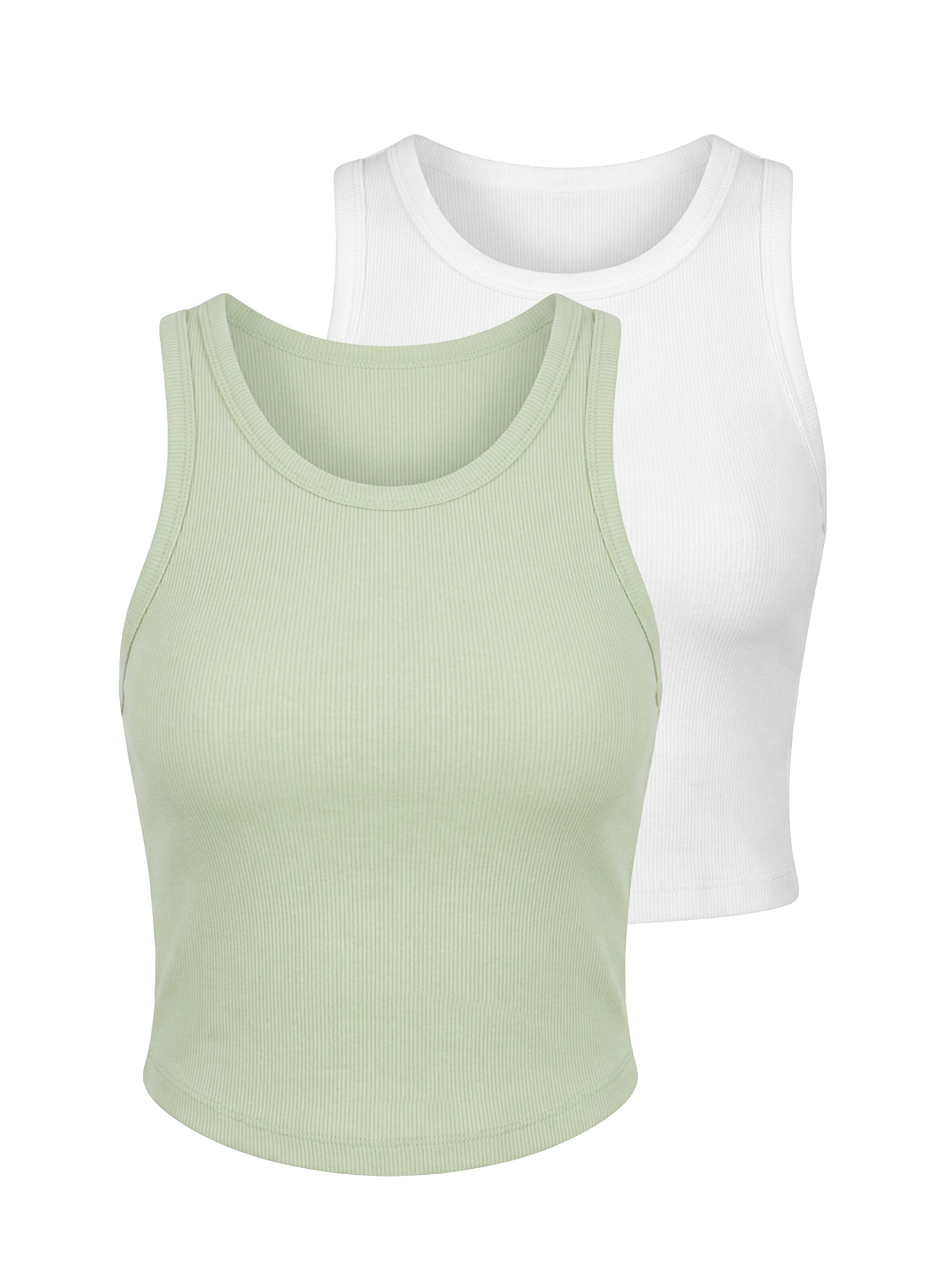 studioselect Top 'Marlene' in de kleur Lichtgroen / Wit, Productweergave