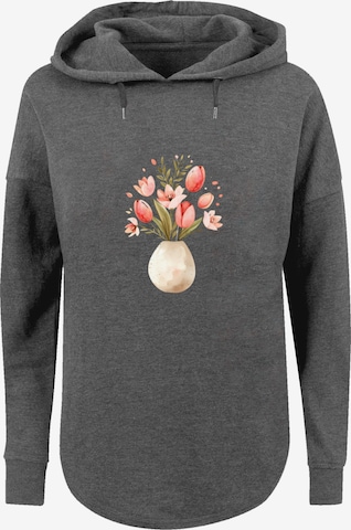 Sweat-shirt 'Rosa Frühlingsblumenstrauß In Vase' F4NT4STIC en gris : devant