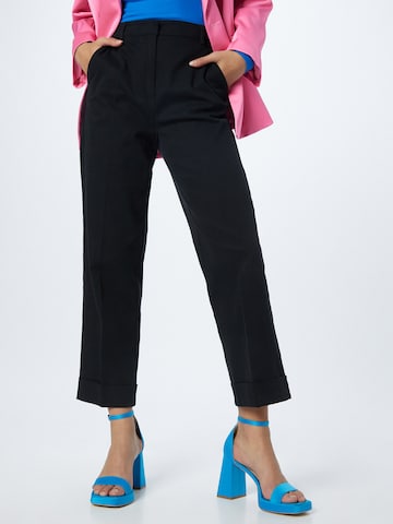 Sisley Regular Pleated Pants in Black: front