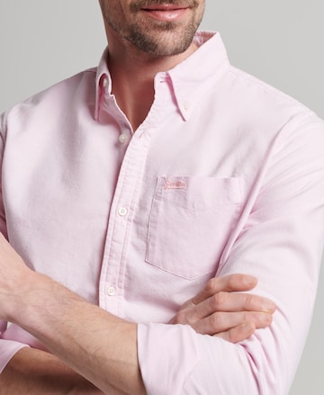 Superdry Regular fit Button Up Shirt in Pink