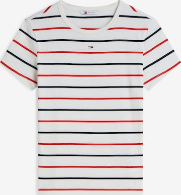 balta Tommy Jeans Marškinėliai 'Slim': priekis