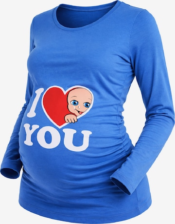 M.M.C. Shirt 'I Love You Umstandslangarmshirt' in Blue: front