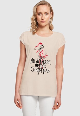 ABSOLUTE CULT Shirt 'The Nightmare Before Christmas - Santa' in Beige: front