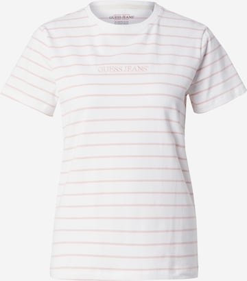 GUESS JEANS Тениска в бяло: отпред