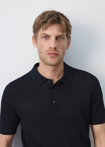 MANGO MAN Shirt 'Pointele' in Blue
