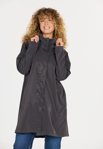Weather Report Regenjacke 'Muggy' in Grau: Vorderseite