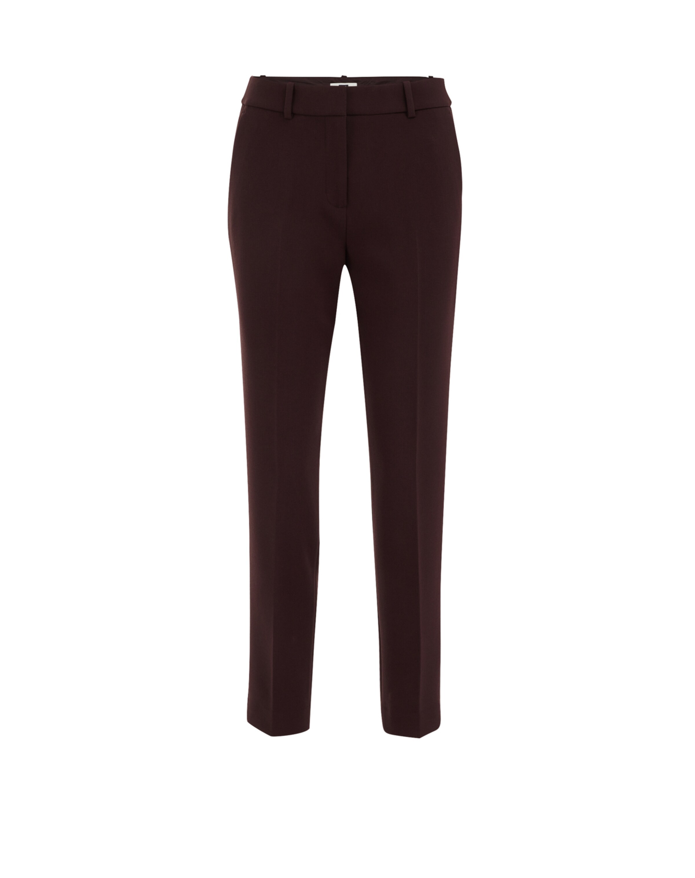 WE Fashion Slim fit Trousers with creases in Brown: front