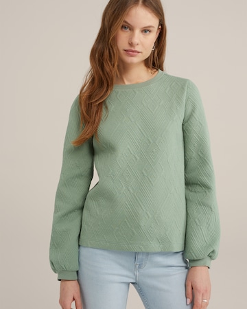 WE Fashion Sweatshirt in Groen: voorkant