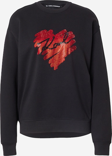 Bluză de molton 'HEARTS' Karl Lagerfeld pe sângeriu / negru, Vizualizare produs