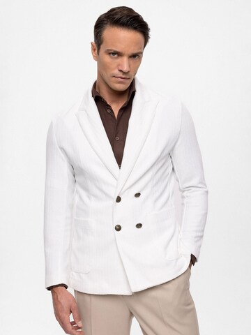 Coupe regular Veste de costume 'Basic' Antioch en blanc