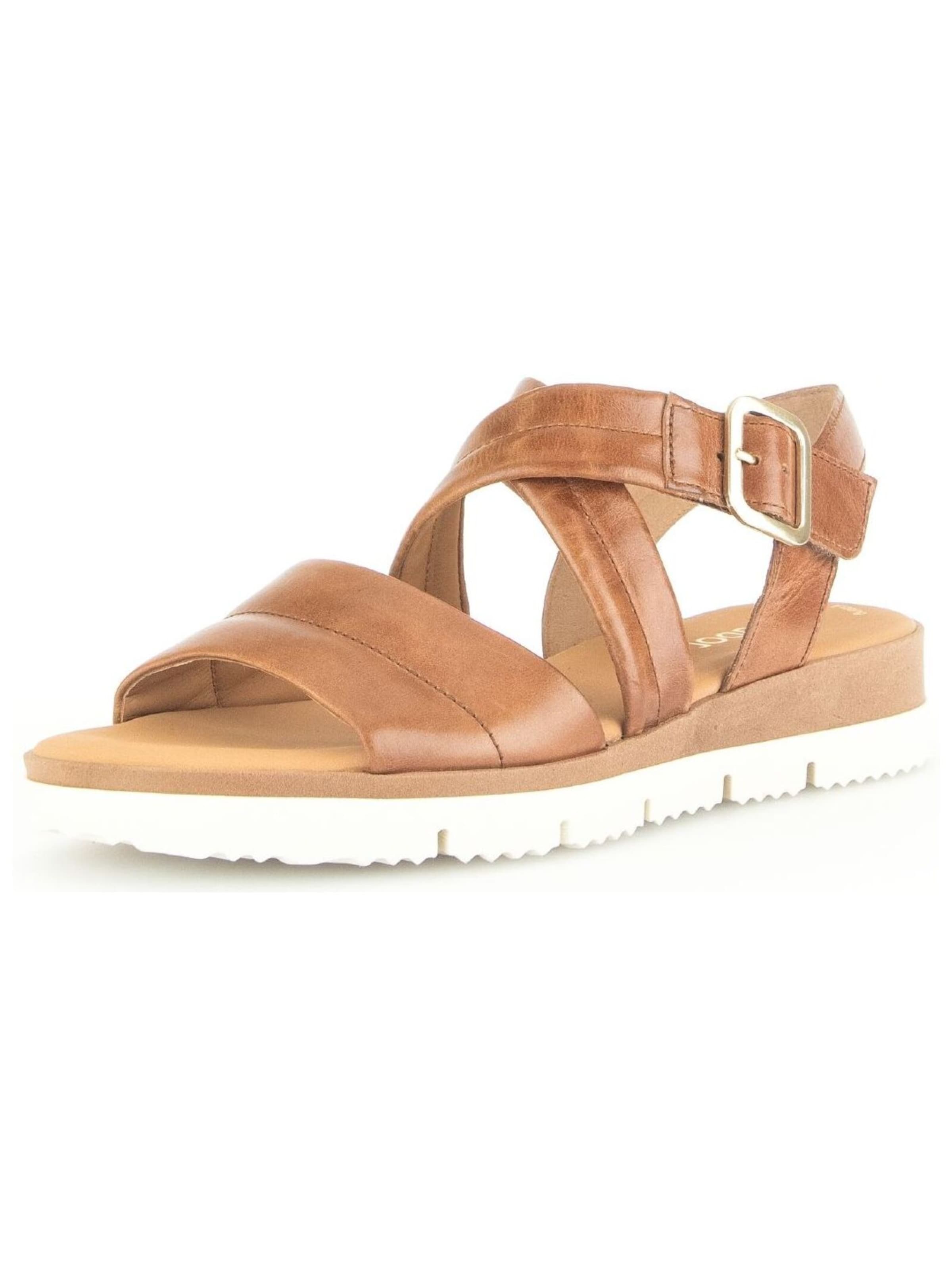 GABOR Sandalen met riem in Bruin: voorkant