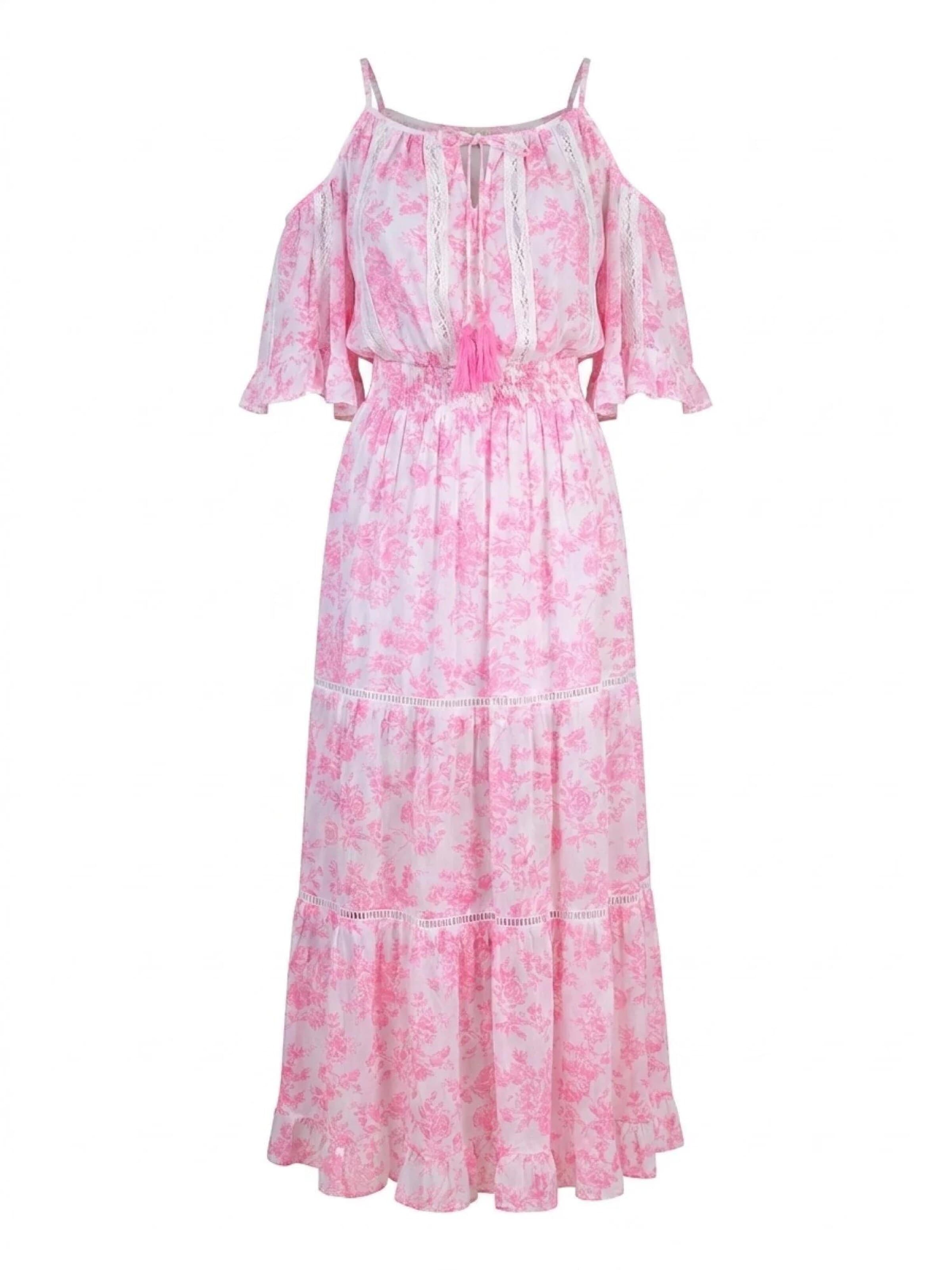 Miss June Jurk 'Robe Longue Karena' in Blauw: voorkant