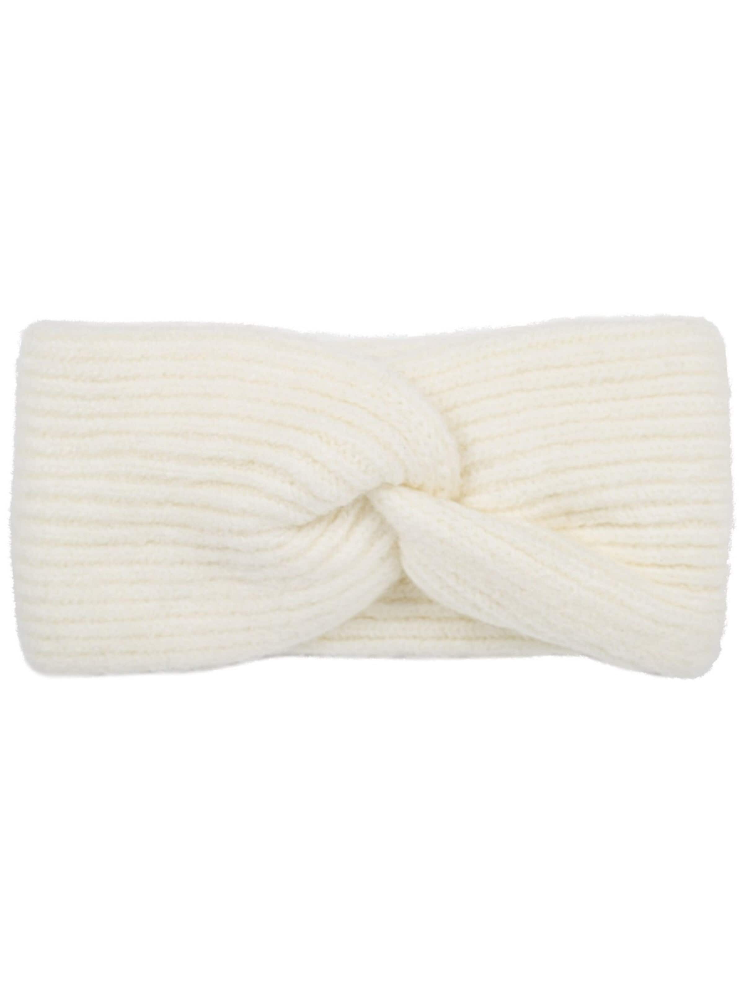 styleBREAKER Headband 'Strick Stirnband Rippenmuster Twist Knoten' in Beige: front