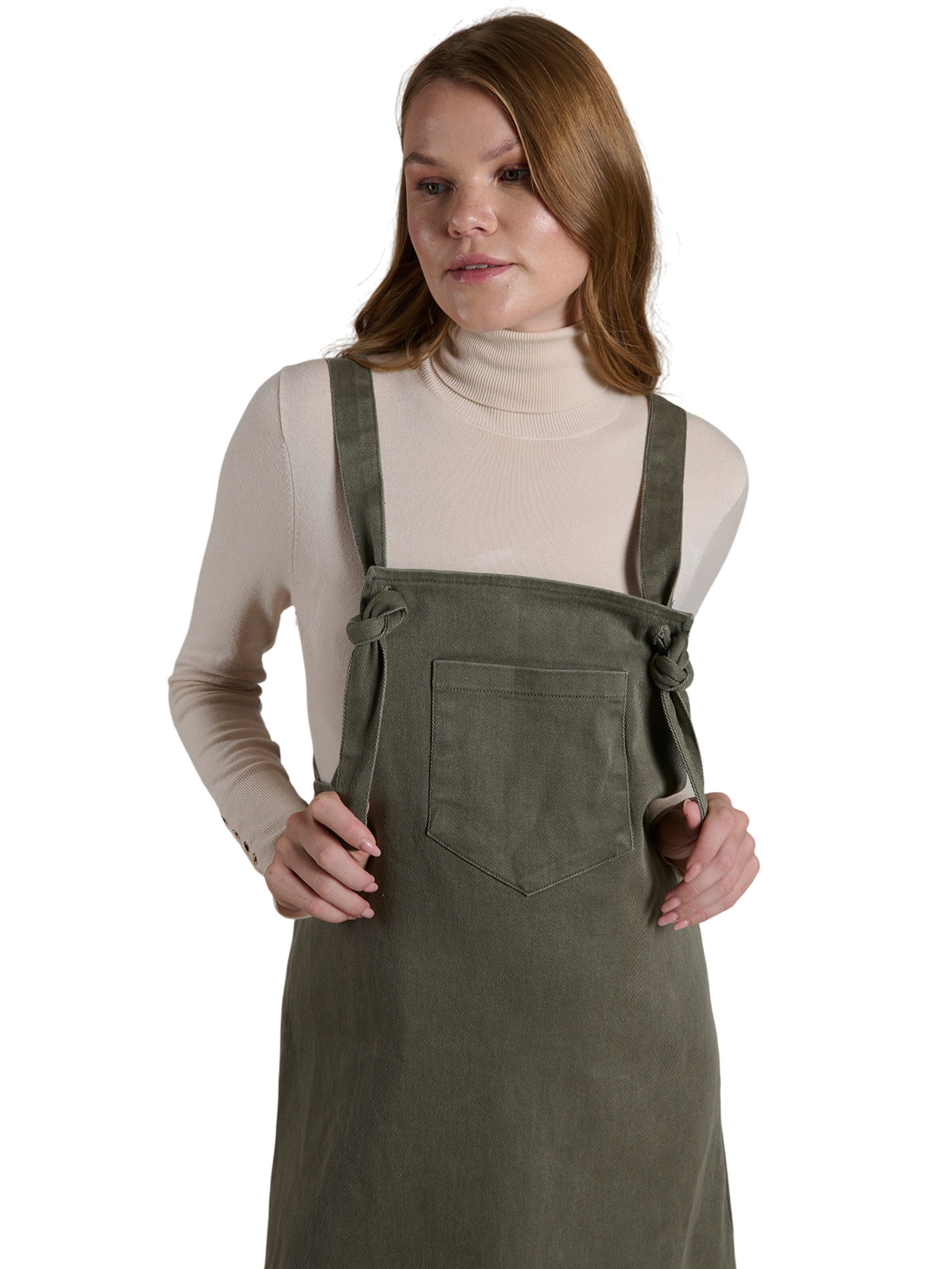 LYN MAMA Dungaree skirt in Green