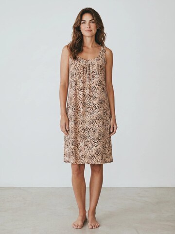 Pink Label Καλοκαιρινό φόρεμα 'BEACHWEAR LEOPARD' σε μπεζ