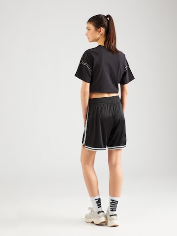 PUMA Regular Sportbroek 'Hoops Team' in Zwart