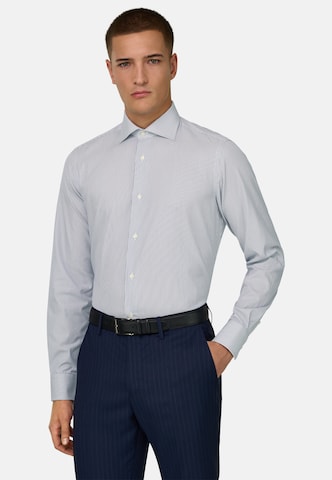 Coupe slim Chemise Boggi Milano en bleu : devant