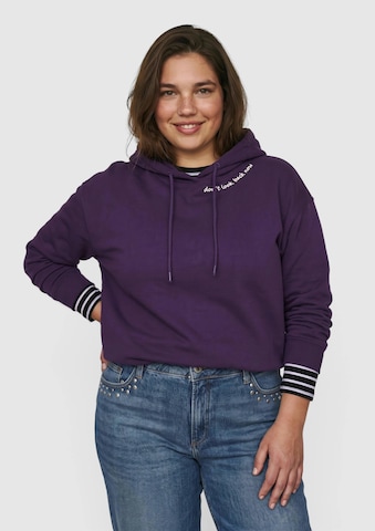 Sweat-shirt QS en violet : devant