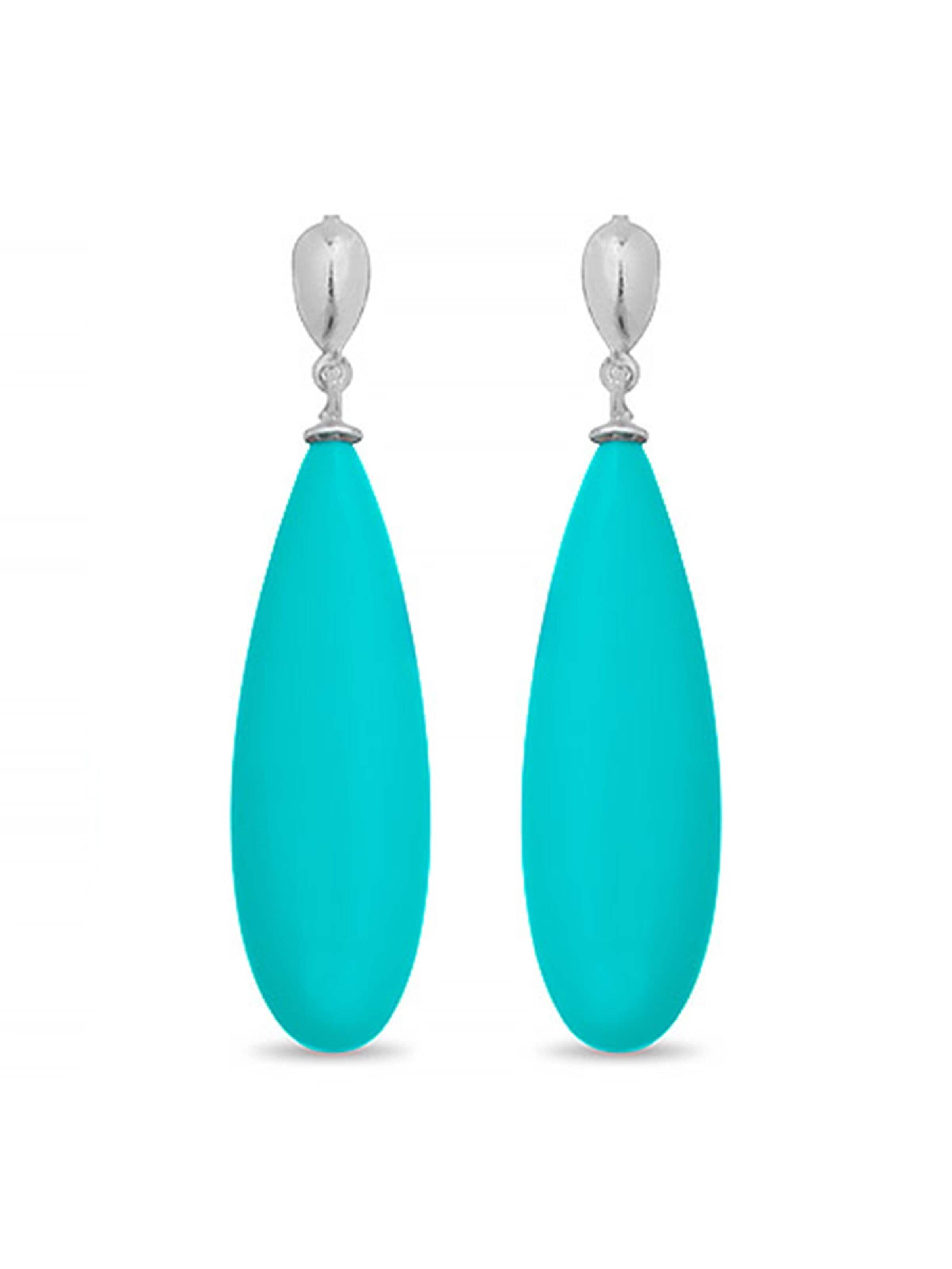Luxenter Oorbellen 'Adak' in Blauw: voorkant