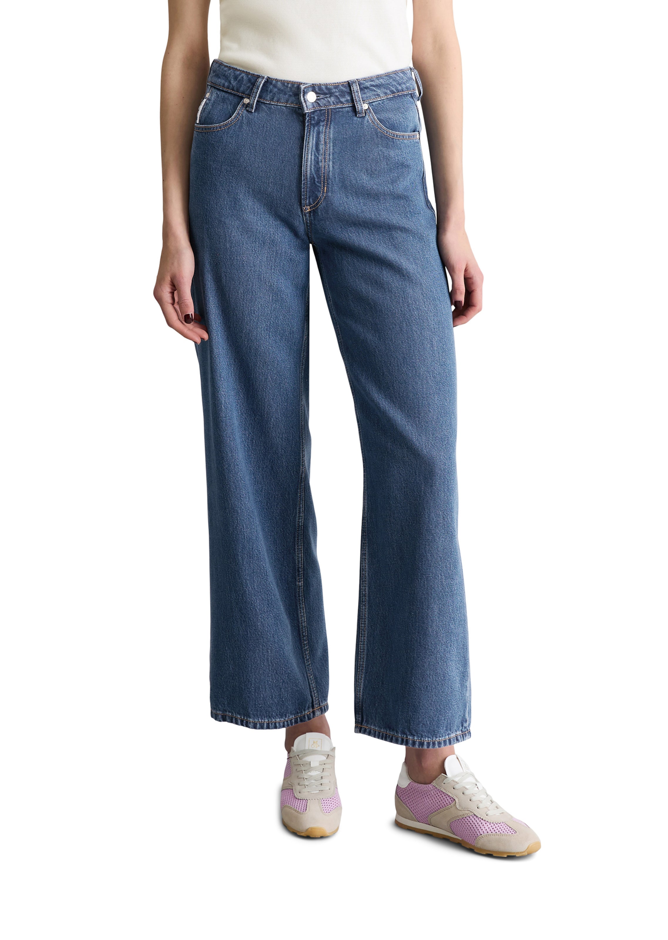 Marc O'Polo DENIM Loosefit Jeans in Blauw: voorkant